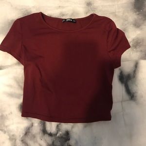 Red Fitted Crop Top